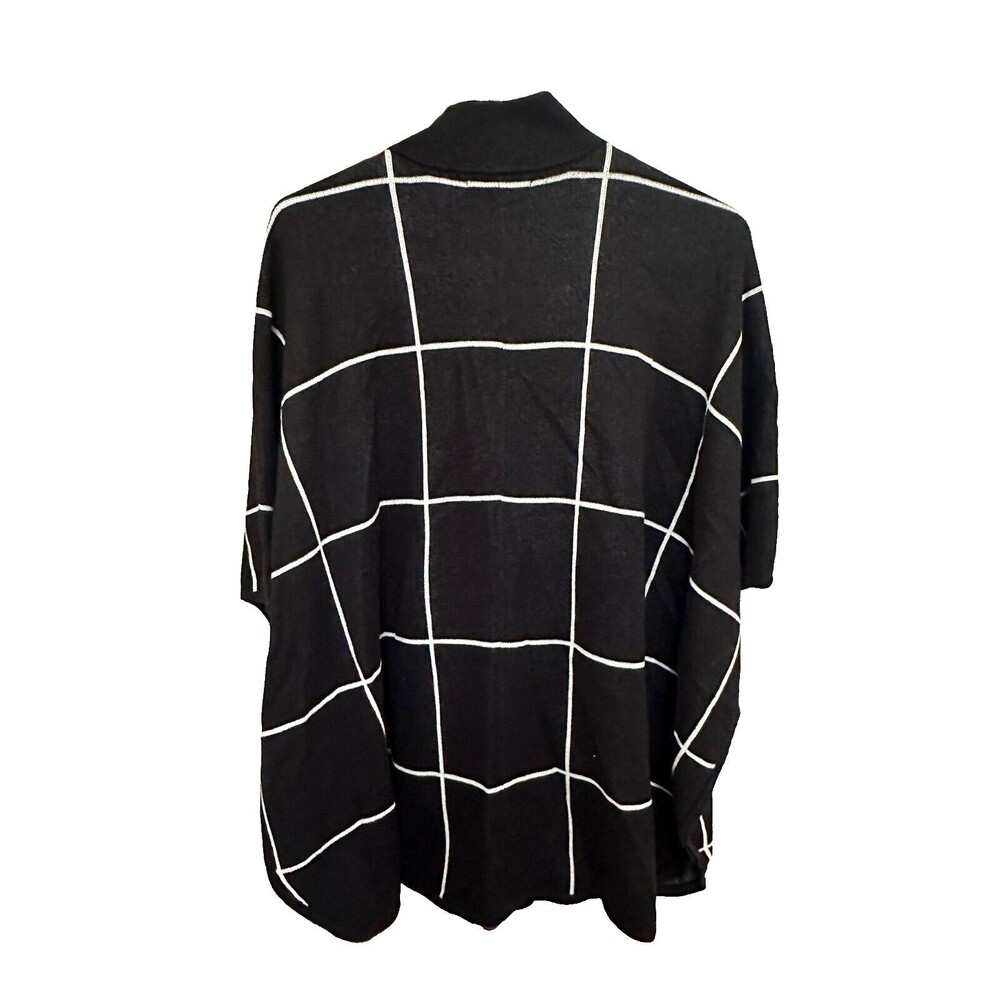 Preswick & Moore Black & White Petite Small/Medium Zipper Sweater Shawl NEW - Picture 4 of 6